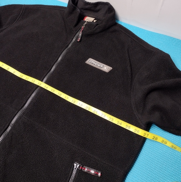 Spyder Men's Black Fleece Jacket Full Zip Embroidered Logo Size XXL - Picture 11 of 12